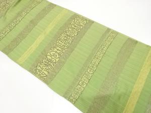 川島織物製　横段に更紗模様織り出し　袋帯